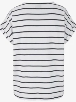 Pyjama t-shirt rayé décontracté à encolure ronde