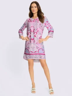 Robe ajustée avec col en V et motif floral