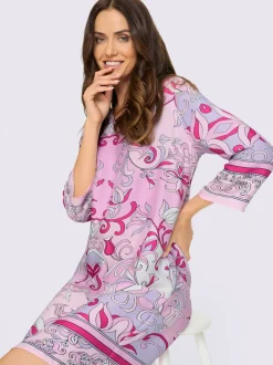 Robe ajustée avec col en V et motif floral