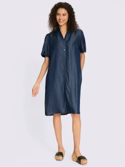 Robe chemisier ample avec boutons et poches cousues