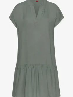 Robe chemisier courte avec col en v volant large