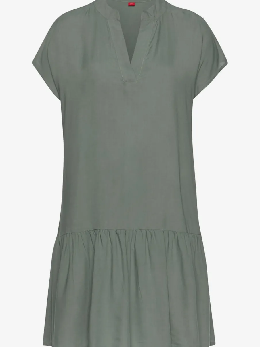 Robe chemisier courte avec col en v volant large