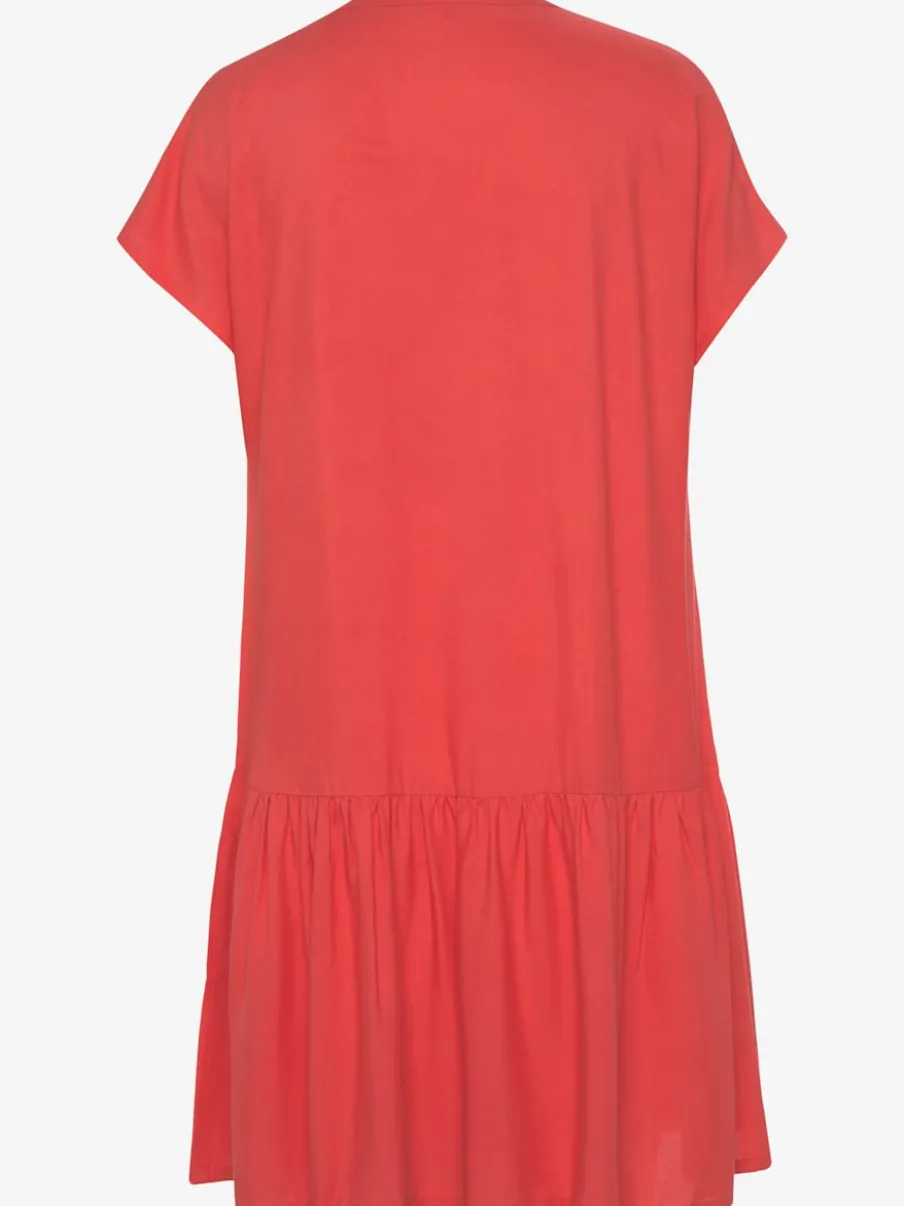 Robe chemisier courte avec col en v volant large