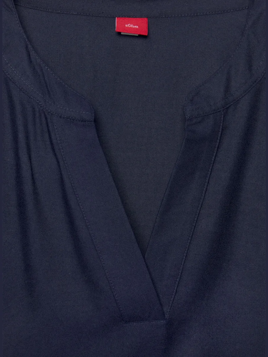 Robe chemisier courte avec col en v volant large