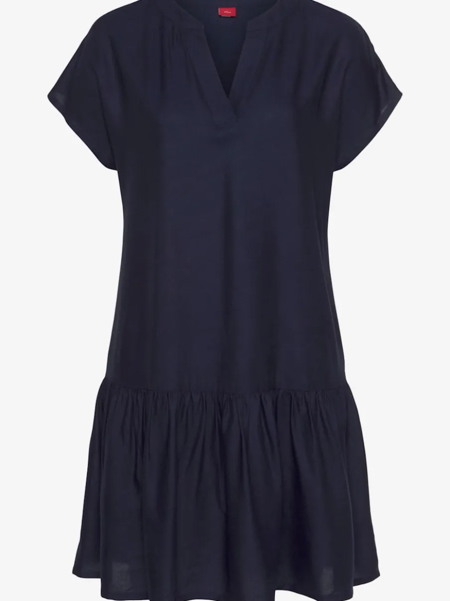 Robe chemisier courte avec col en v volant large