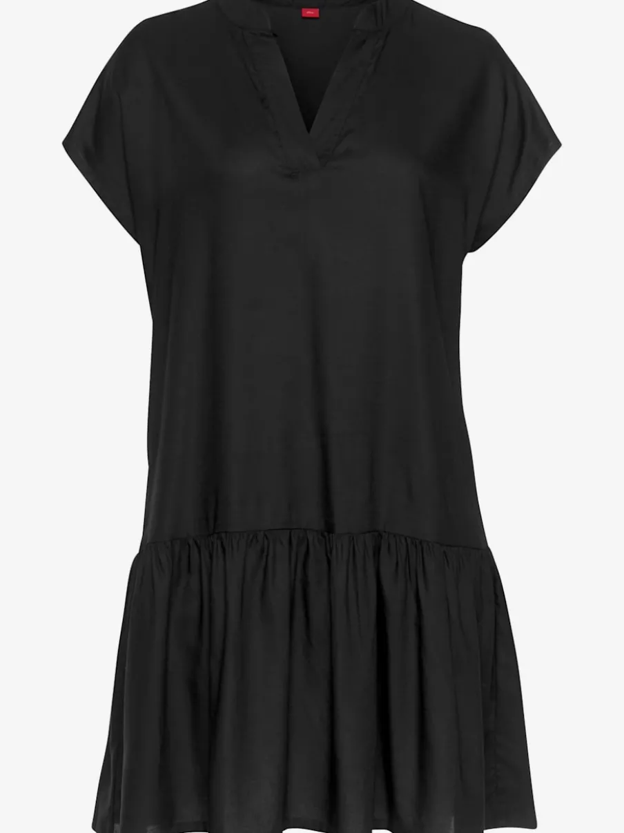 Robe chemisier courte avec col en v volant large