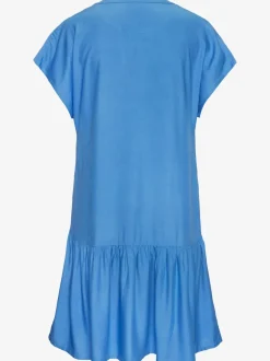 Robe chemisier courte avec col en v volant large