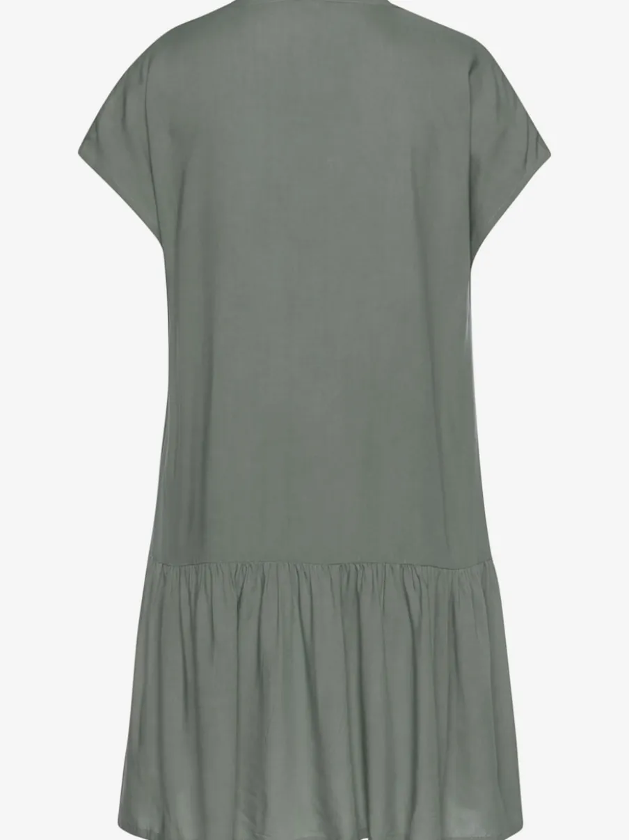 Robe chemisier courte avec col en v volant large