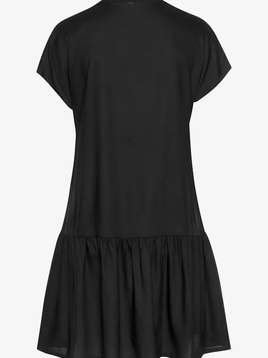 Robe chemisier courte avec col en v volant large