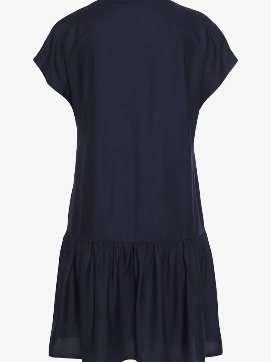 Robe chemisier courte avec col en v volant large