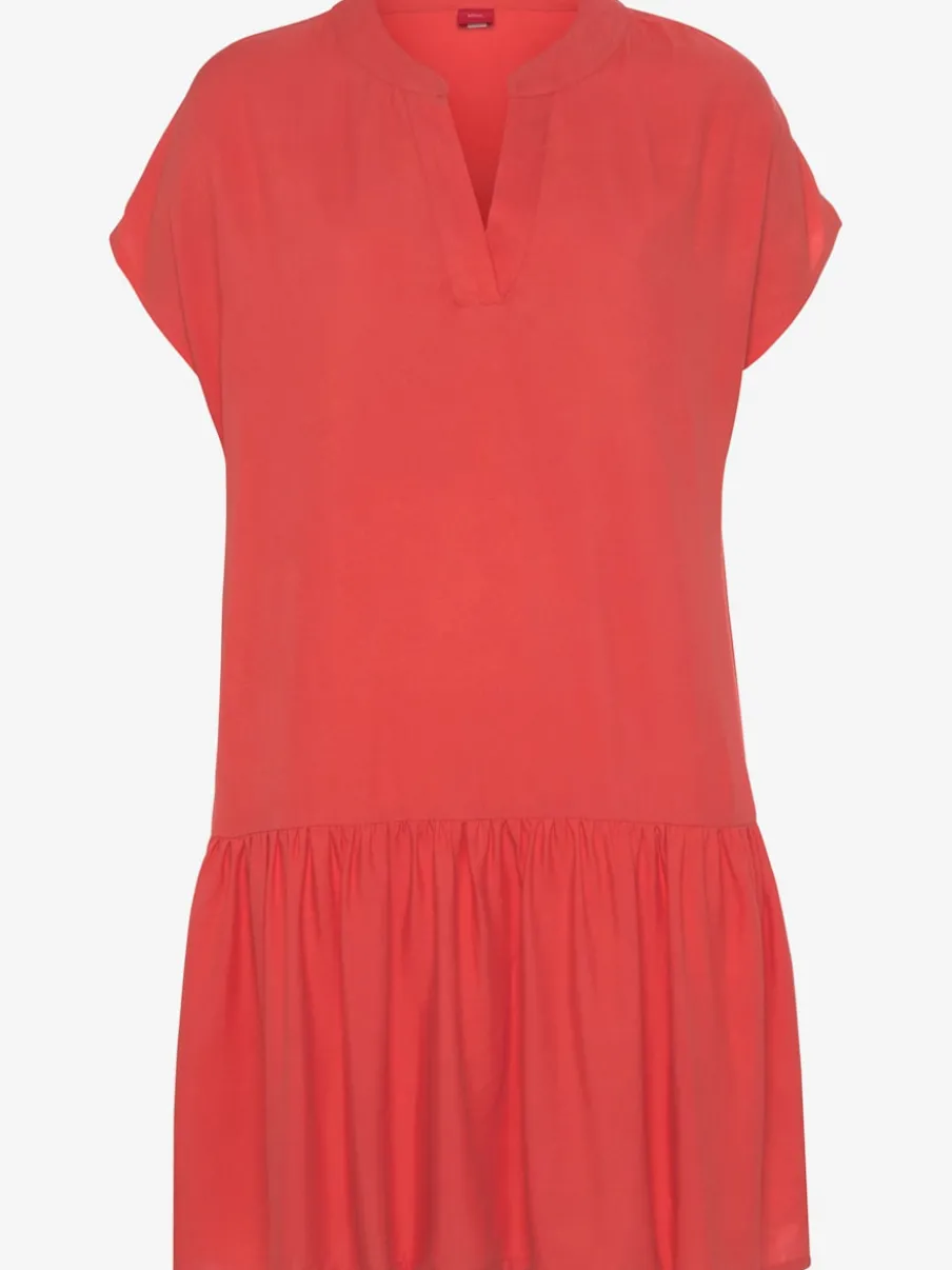 Robe chemisier courte avec col en v volant large