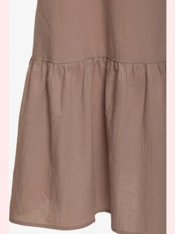 Robe chemisier courte à encolure en v avec mancherons et volants