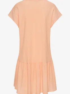 Robe chemisier courte à encolure en v avec mancherons et volants