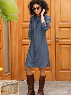 Robe chemisier qualité denim