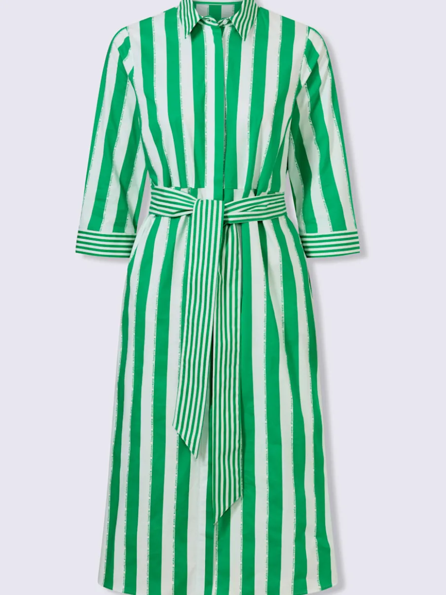 Robe chemisier rayée avec col chemise et poches