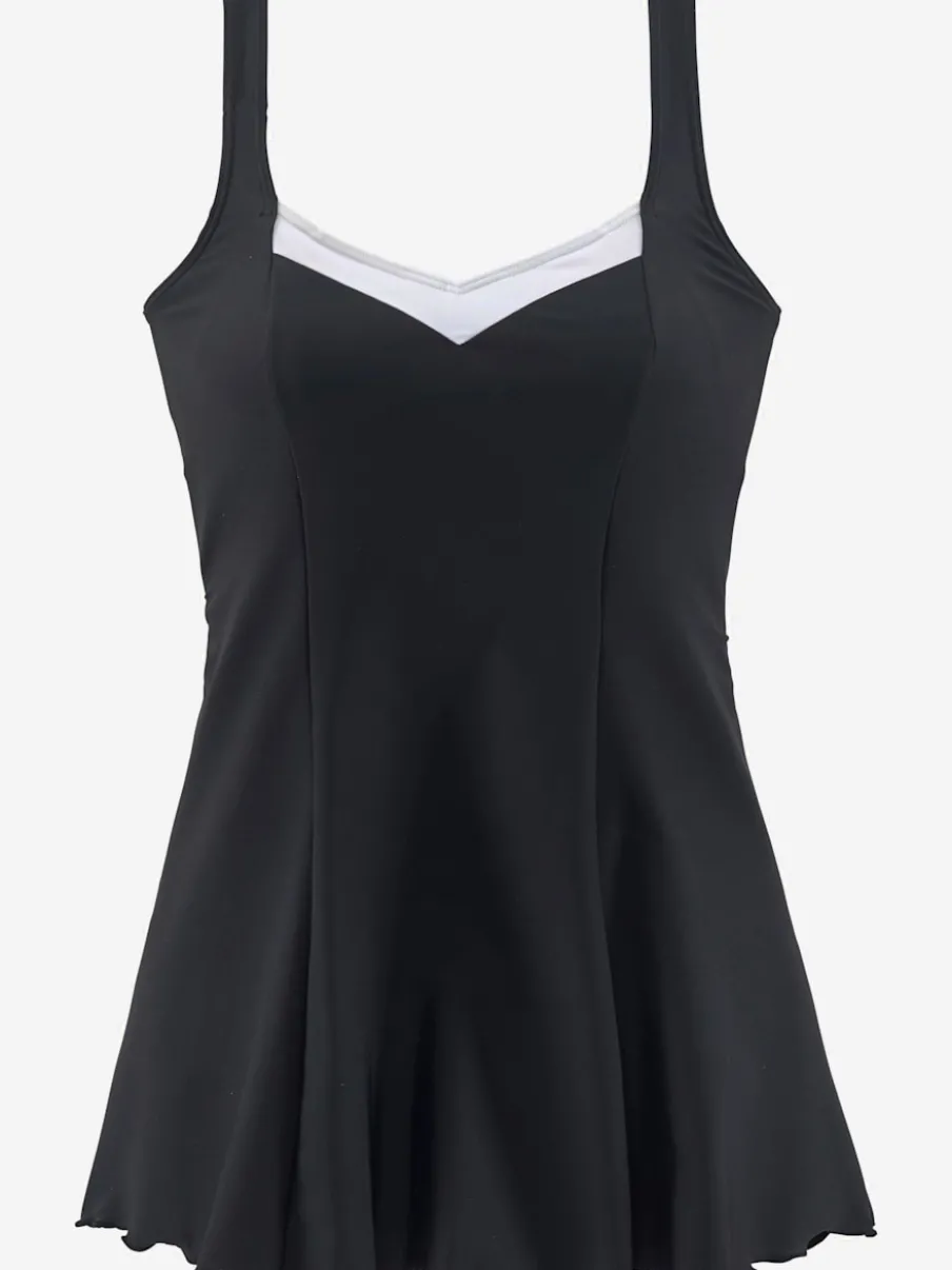 Robe de bain avec jupe et maintien sous poitrine