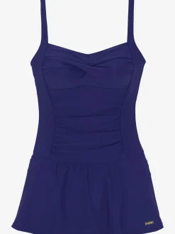 Robe de bain à bretelles réglables avec jupe rapportée et insert modelant