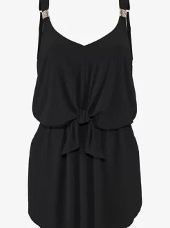 Robe de bain à bretelles réglables avec nœud décoratif