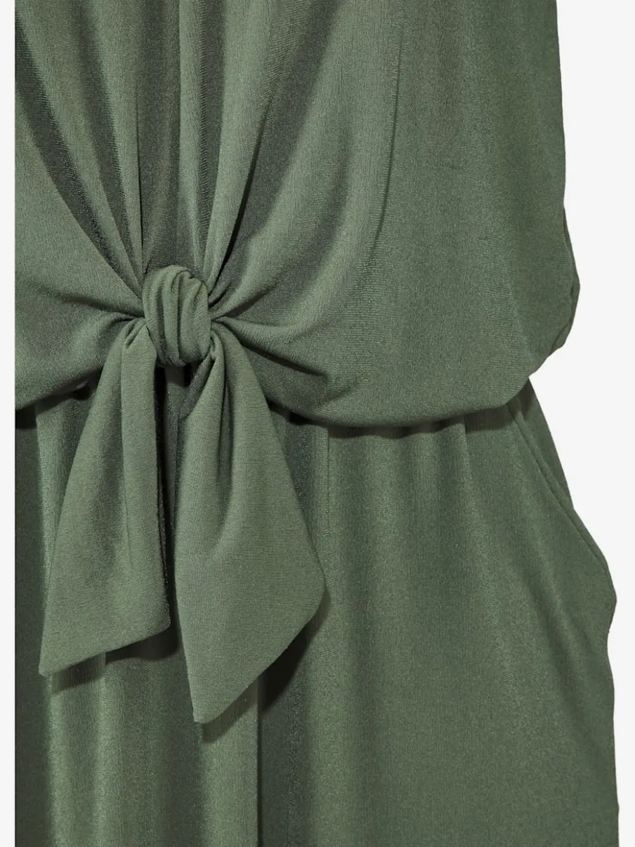 Robe de bain à bretelles réglables avec nœud décoratif