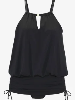 Robe de bain unis avec jupe à froncer amovible