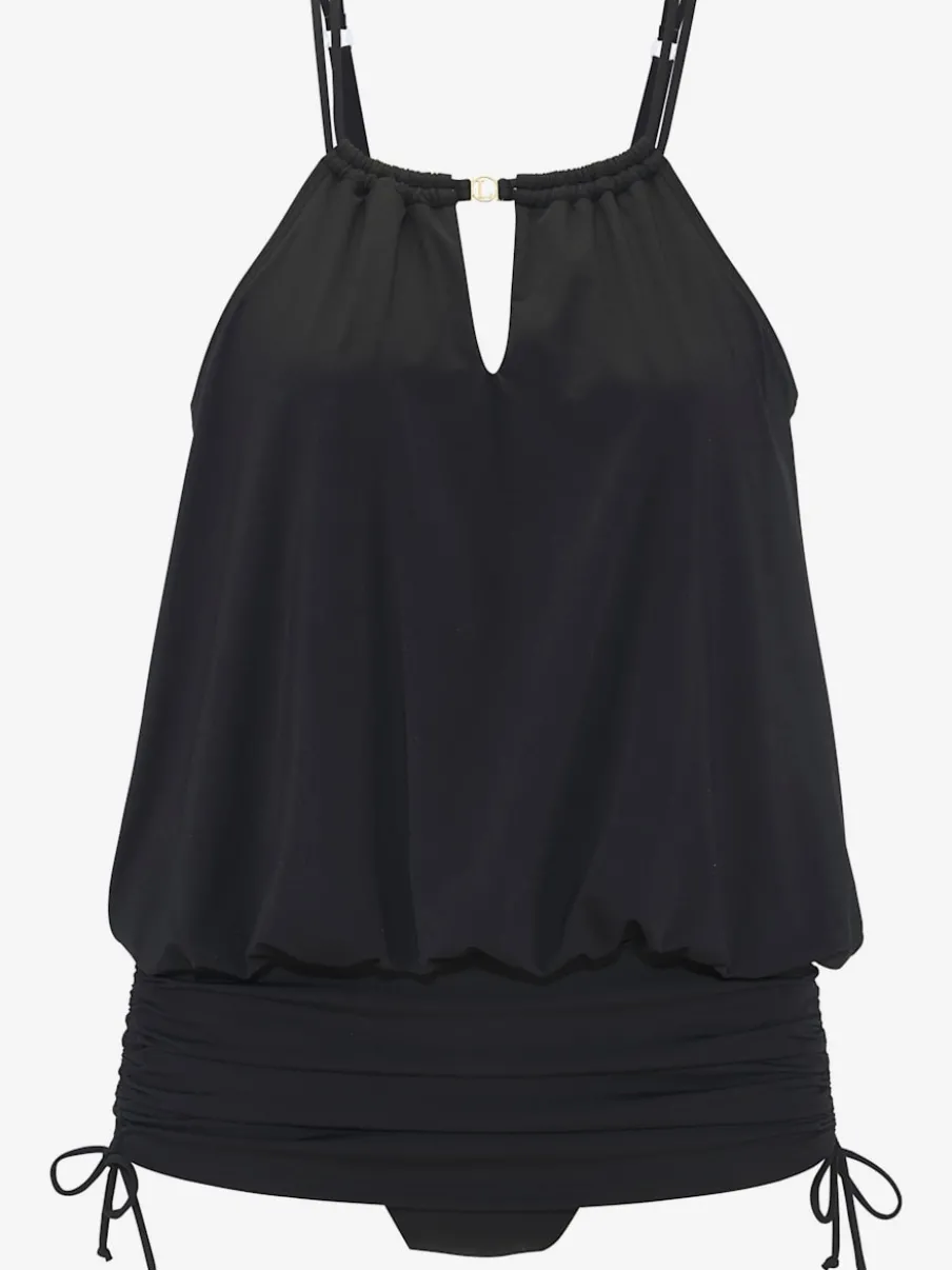 Robe de bain unis avec jupe à froncer amovible