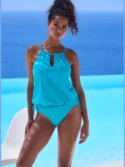 Robe de bain unis avec jupe à froncer amovible