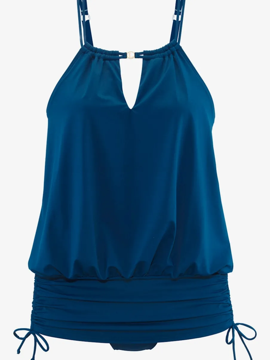 Robe de bain unis avec jupe à froncer amovible