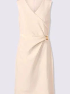 Robe de cocktail en jersey avec col V et effet cache-cœur