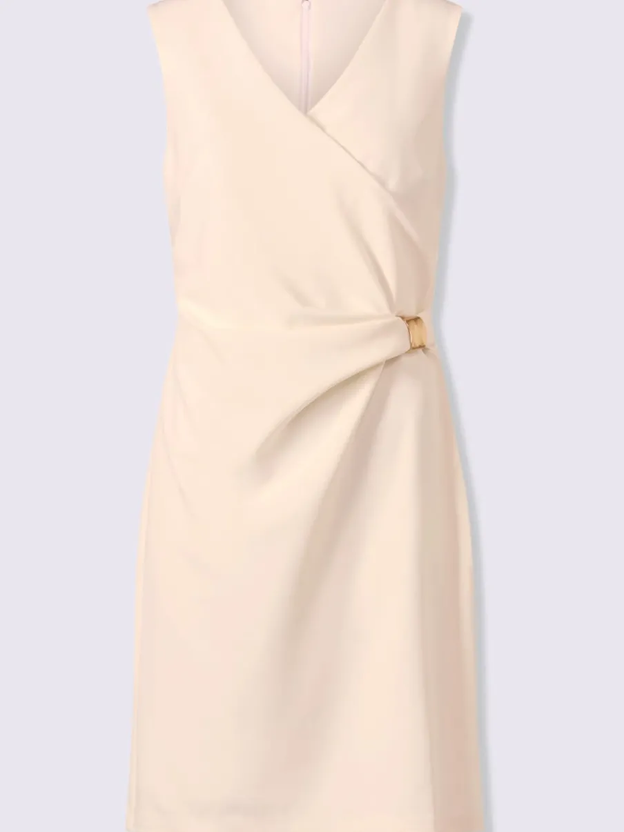 Robe de cocktail en jersey avec col V et effet cache-cœur