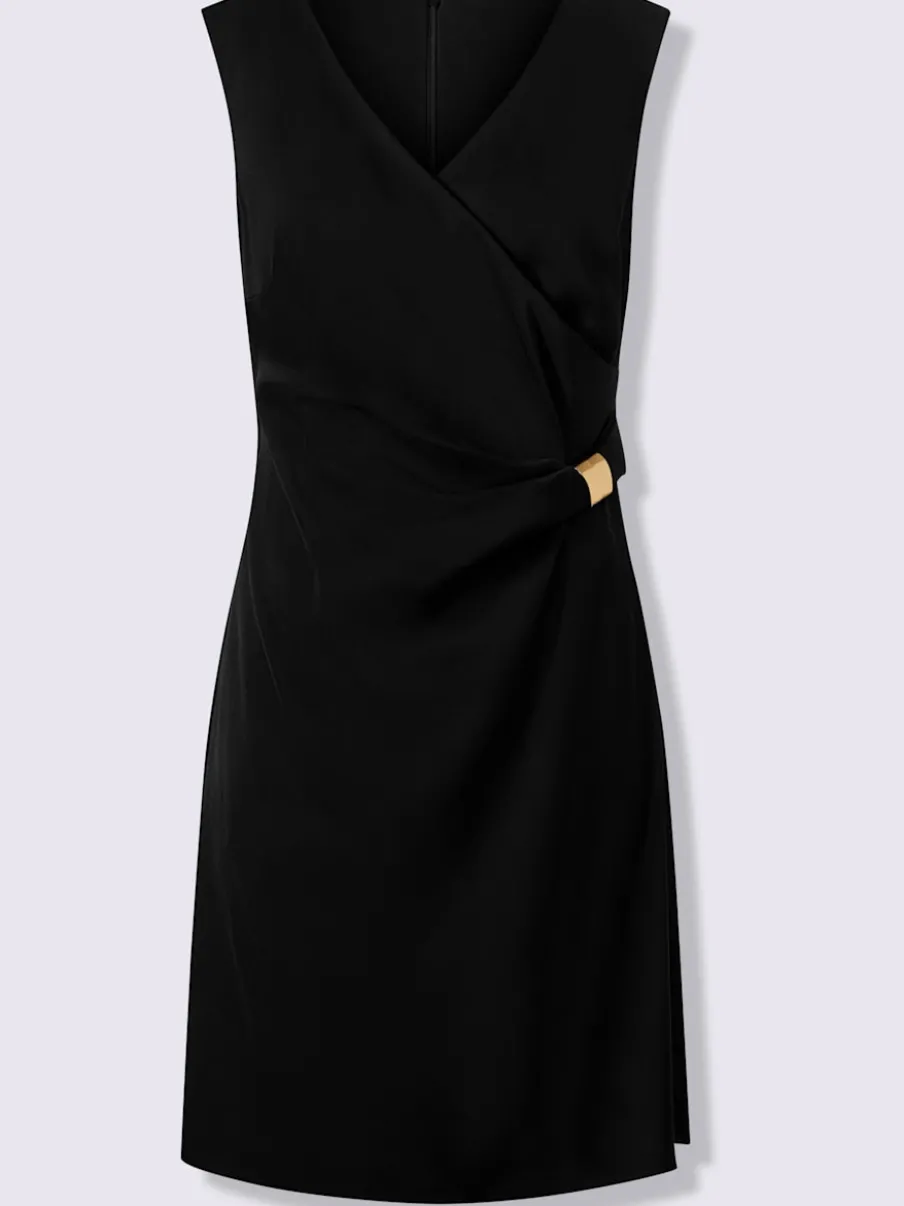 Robe de cocktail en jersey avec col V et effet cache-cœur