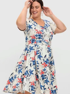 Robe de cocktail joli motif floral