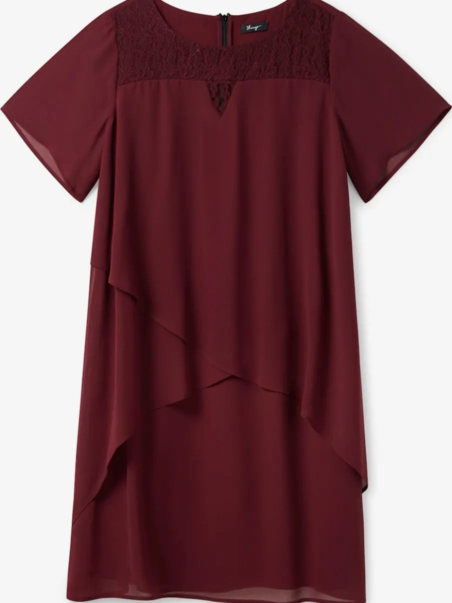 Robe de cocktail look superposé féminin
