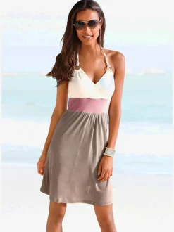 Robe de plage avec bretelles tressées et anneaux décoratifs