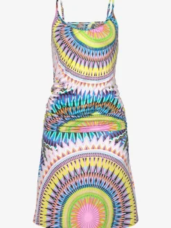 Robe de plage à col froncé et motifs variés
