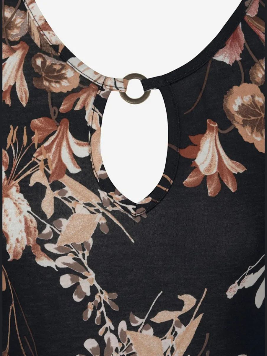 Robe de plage à col v avec imprimé floral ample