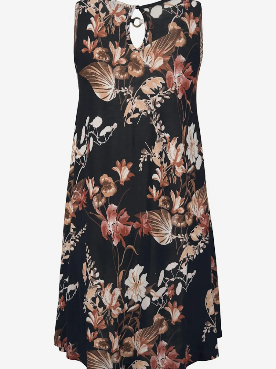 Robe de plage à col v avec imprimé floral ample