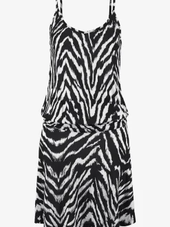 Robe de plage courte à motifs animaliers décontractée