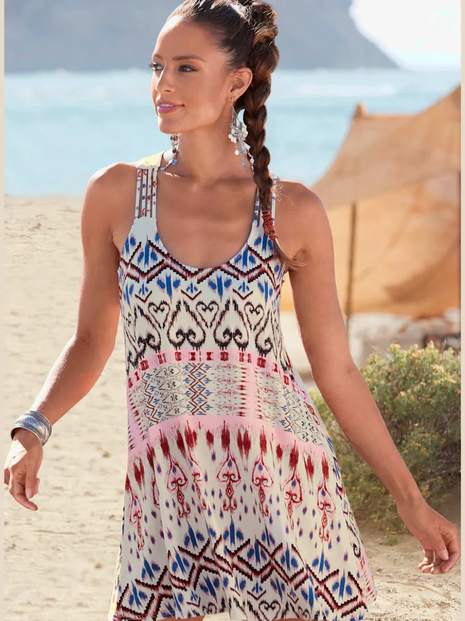 Robe de plage à décolleté plongeant avec brides au dos
