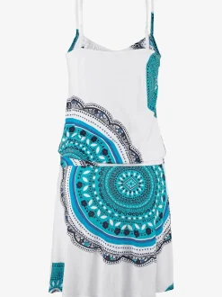 Robe de plage décontractée avec motifs estivaux et bretelles ajustables