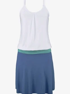 Robe de plage décontractée avec empiècements froncés et bretelles réglables