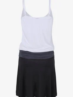 Robe de plage décontractée avec empiècements froncés et bretelles réglables