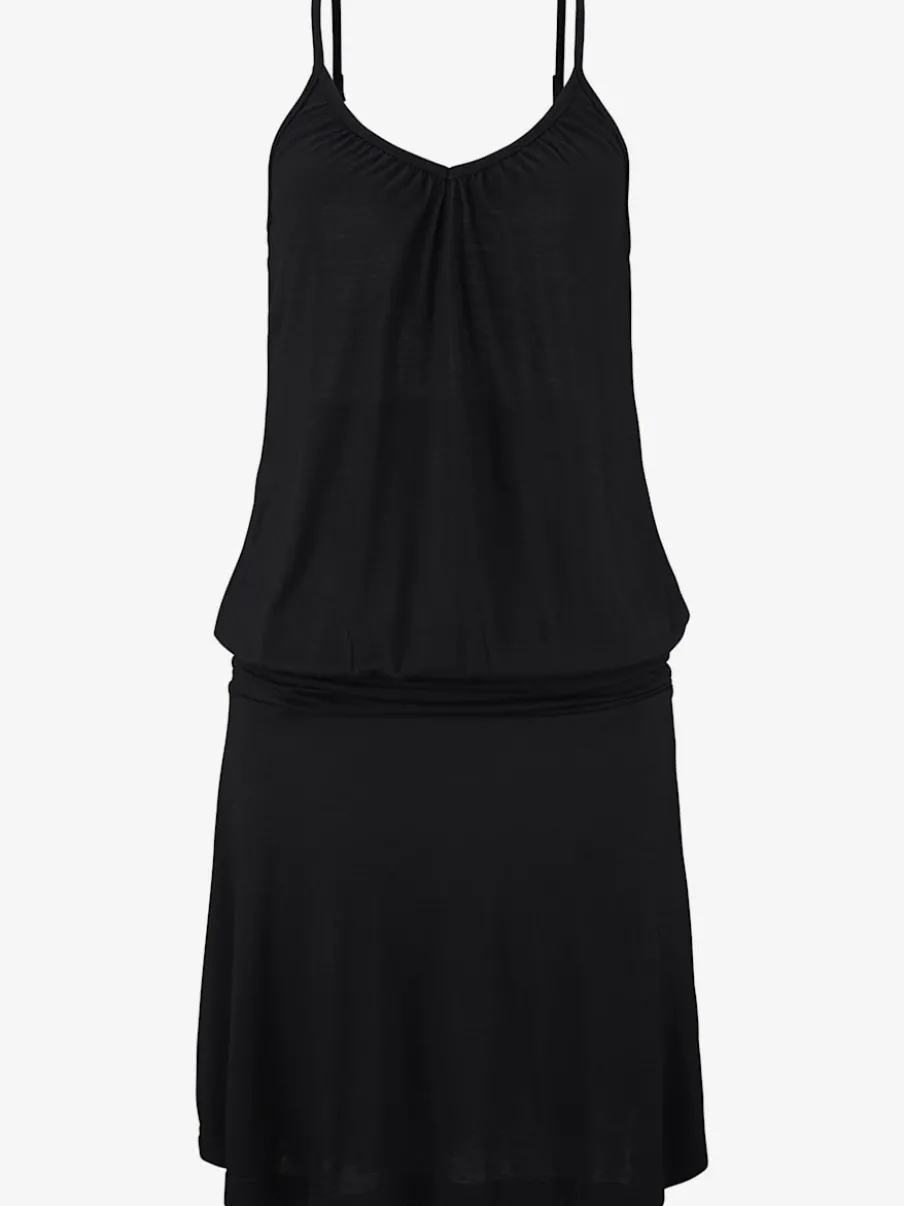 Robe de plage décontractée avec empiècements froncés et bretelles réglables