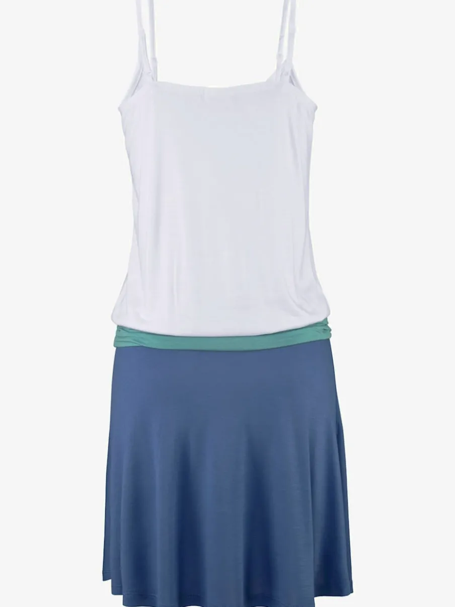 Robe de plage décontractée avec empiècements froncés et bretelles réglables