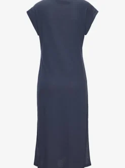 Robe de plage encolure avec bords-côtes légèrement brillants grâce au fil lurex