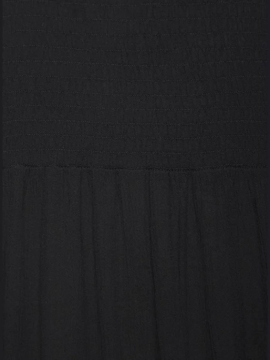 Robe de plage encolure ronde avec volants et ruban fantaisie