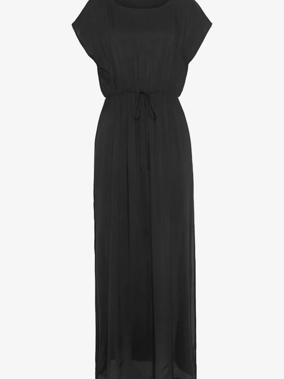 Robe de plage à encolure ronde avec mancherons et fentes latérales