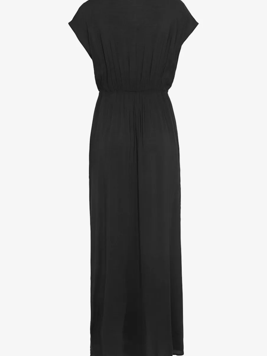 Robe de plage à encolure ronde avec mancherons et fentes latérales