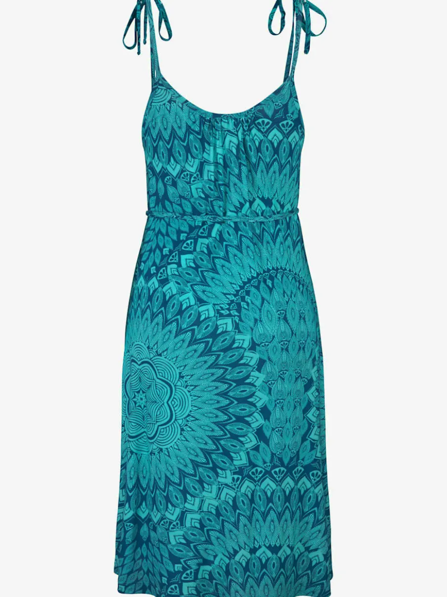 Robe de plage à encolure ronde et bretelles nouées