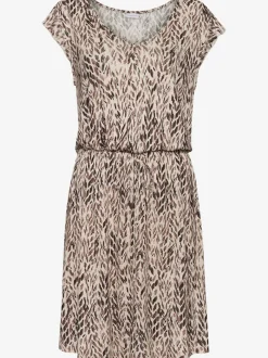 Robe de plage fluide manches courtes imprimée unique