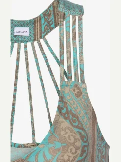 Robe de plage imprimée avec bretelles plongeantes croisées
